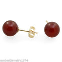 10-11mm Carnelian Stud Earrings Made in 14K Yellow