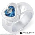 BACHRACH Genuine Blue Topaz Ring 925 Sterling Silv