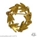 NATURAL MULTICOLOR GEMSTONE BROOCH Made in GOLD OV