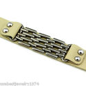 HENRI PUREC Brand New BEIGE AND METALLIC Genuine L