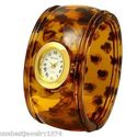 BECORA GOLD Plated QUARTZ Watch TURTOISE PLASTIC B