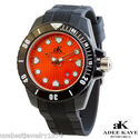 ADEE KAYE SPORTS BLACK ORANGE DIAL NEW  WATCH WITH