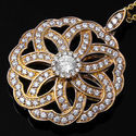 CUBIC ZIRCONIA FLOWER DESIGN NECKLACE IN ROSE GOLD