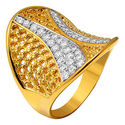 WHITE CZ MICRO PAVE ROYAL LOOK IN GOLD OVER 925 ST