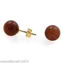 10 MM NATURAL GOLDEN AVENTURINE STUD Earrings MADE