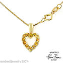 Henri Purec Genuine Citrine Heart Necklace Made in