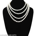 GORGEOUS 54" LONG White Freshwater Pearl Strand Ne