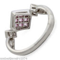 Pink Sapphire and Diamond Ring Made in 18K White G