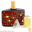 La-Tee-Da! Red and Gold Moroccan Mosaic Oil Lamp