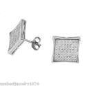11X11 MM SQUARE WHITE ROUND CUBIC ZIRCONIA STUD EA