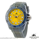 ADEE KAYE SPORTS GRAY YELLOW DIAL BRAND NEW  WATCH