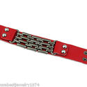 HENRI PUREC Brand New RED WITH BLACK Genuine Leath
