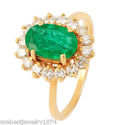 NATURAL WHITE 2.5 CTW DIAMOND GREEN EMERALD DIANA 