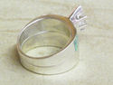 Native American Navajo Wedding Ring Band Green Opa