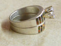 Native American Navajo Wedding Ring Band Red Opal 