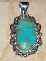 Native Navajo American Indian Pendant Kingman Turq