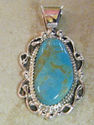 Navajo Native American Indian Pendant Kingman Turq