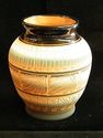 Native American Navajo Etched Pottery Vase Black R