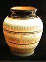 Native American Navajo Etched Pottery Vase Black R