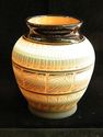 Native American Navajo Etched Pottery Vase Black R