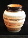 Native American Navajo Etched Pottery Vase Black R