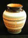 Native American Navajo Etched Pottery Vase Black R