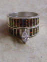 Native American Navajo Wedding Ring Band Red Opal 