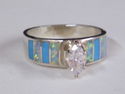 Native American Navajo Wedding Ring Turquoise Opal