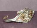 Navajo Native American Eagle Silver Goldfill Brace