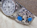 Native American Navajo Indian Sterling Wolf Watch 