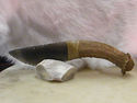 Flint Knapped Knife Obsidian & Mule Deer Antler Su