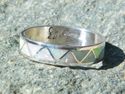 Native American Zuni Indian Opal Band Wedding Ring