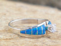 Native American Navajo Indian Ring Blue Opal Sterl