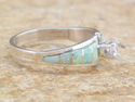 Native American Navajo Indian Ring White Opal CZ S