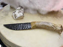 Flint Knapped Knife Black Butter Obsidian Deer Ant