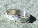 Native American Zuni Indian Opal Band Wedding Ring