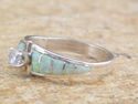 Native American Navajo Indian Ring White Opal CZ S