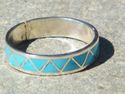 Native American Zuni Indian Turquoise Inlaid Weddi