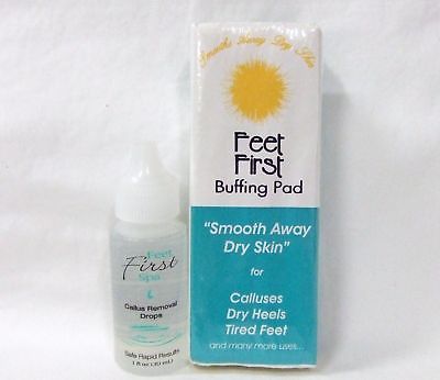 FEET FIRST Spa Callus Remover Drops + Buffing Pad 