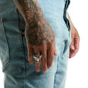 Han Cholo Voltron Head Ring Gold/Silver 