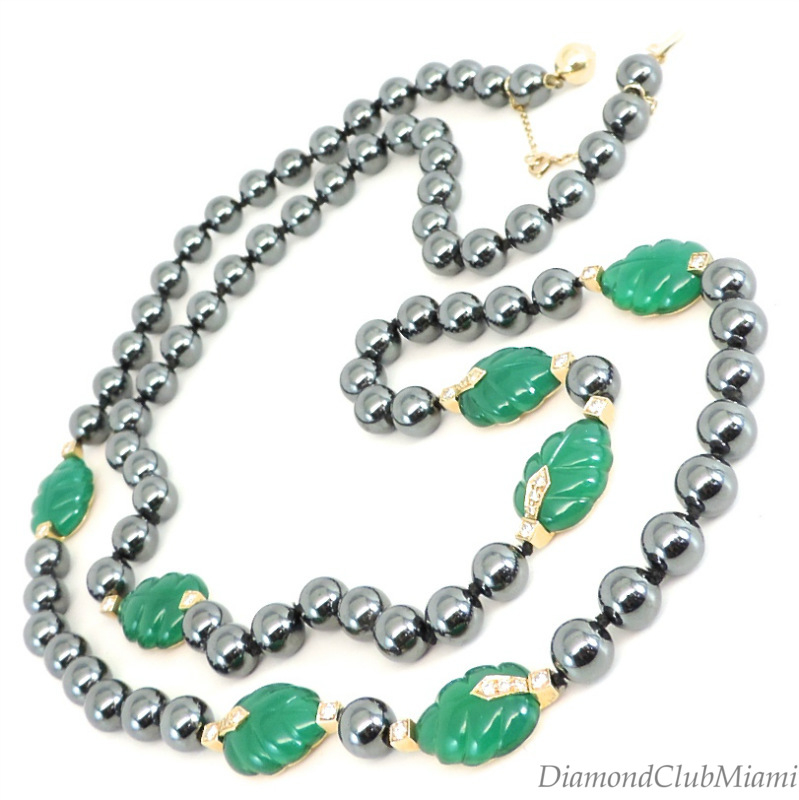 cartier jade bead necklace