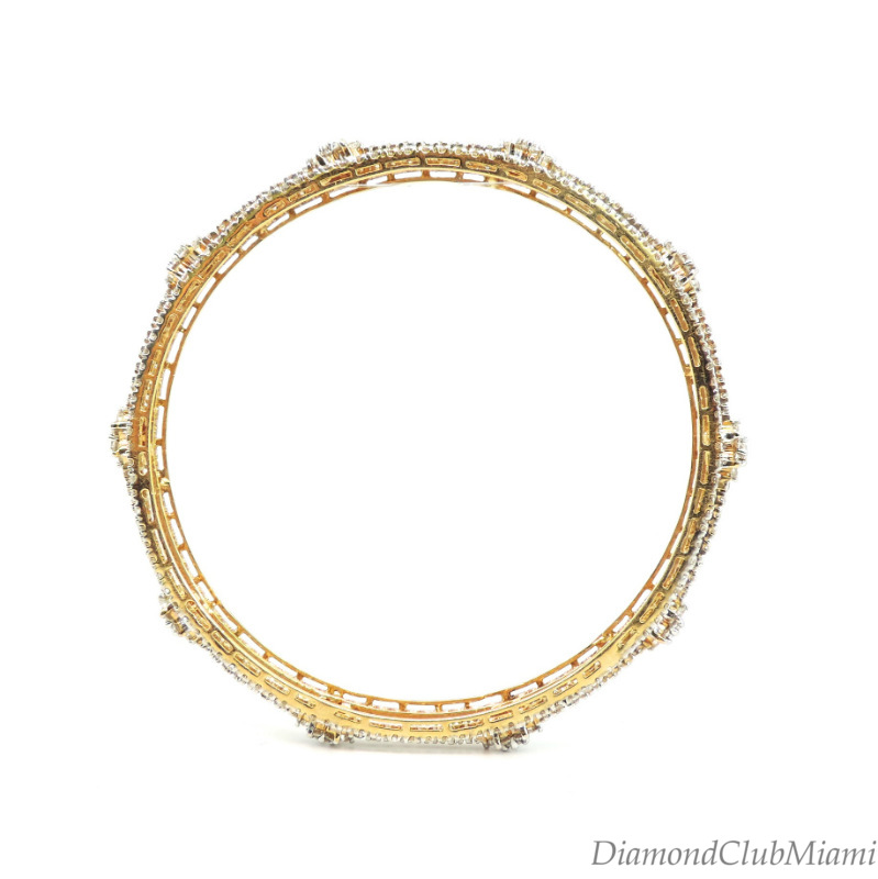 Victorian Era Antique Bangle Bracelet w/Tiger Cat & Diamonds