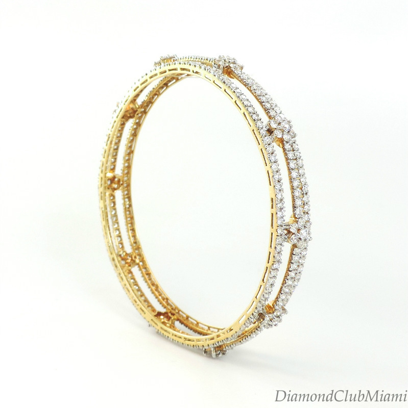 Estate 8.50ct Diamond18K Gold Bangle Bracelet 18.7 Grams | eBay