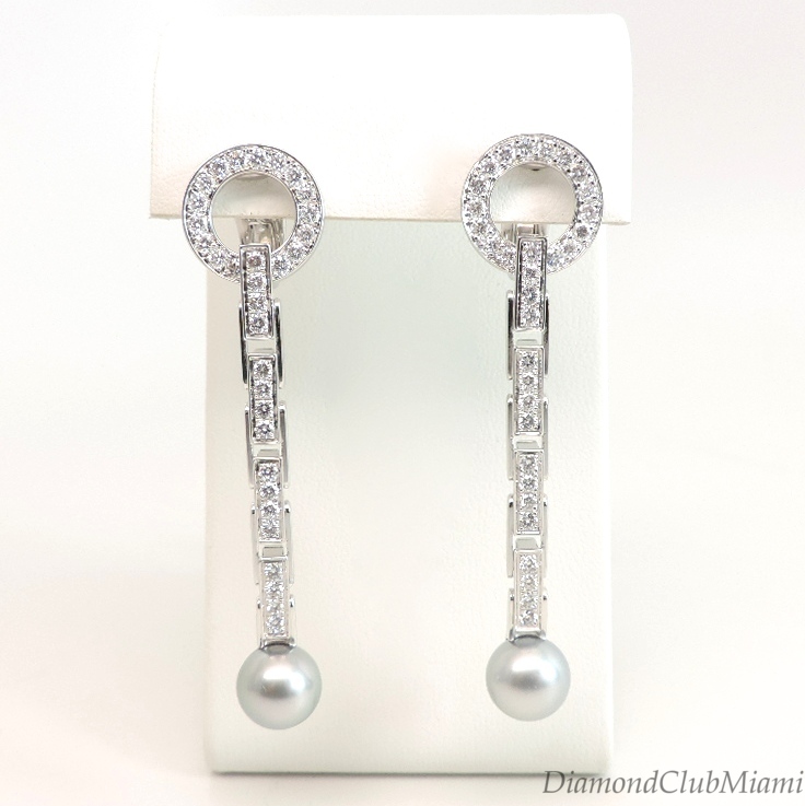 cartier pearl diamond earrings