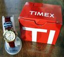 Timex Women's Brown Leather Watch, Indiglo Night L