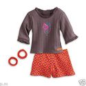 American Girl Saige Pajamas for Doll Top Shorts Fu