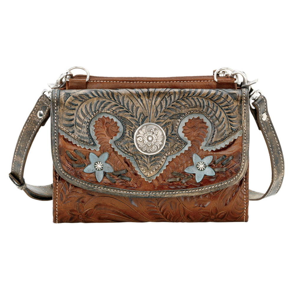 American West Womens Western Small Crossbody Bag/Wallet Leather 5683982 ...