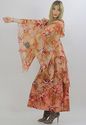 Vintage 70s SHEER boho hippie Party maxi dress Caf