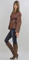 Vtg 70s Brown Leather Fitted Hippie Boho Soft Jack