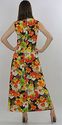 Vintage 70s Grecian Goddess Neon Floral Festival H